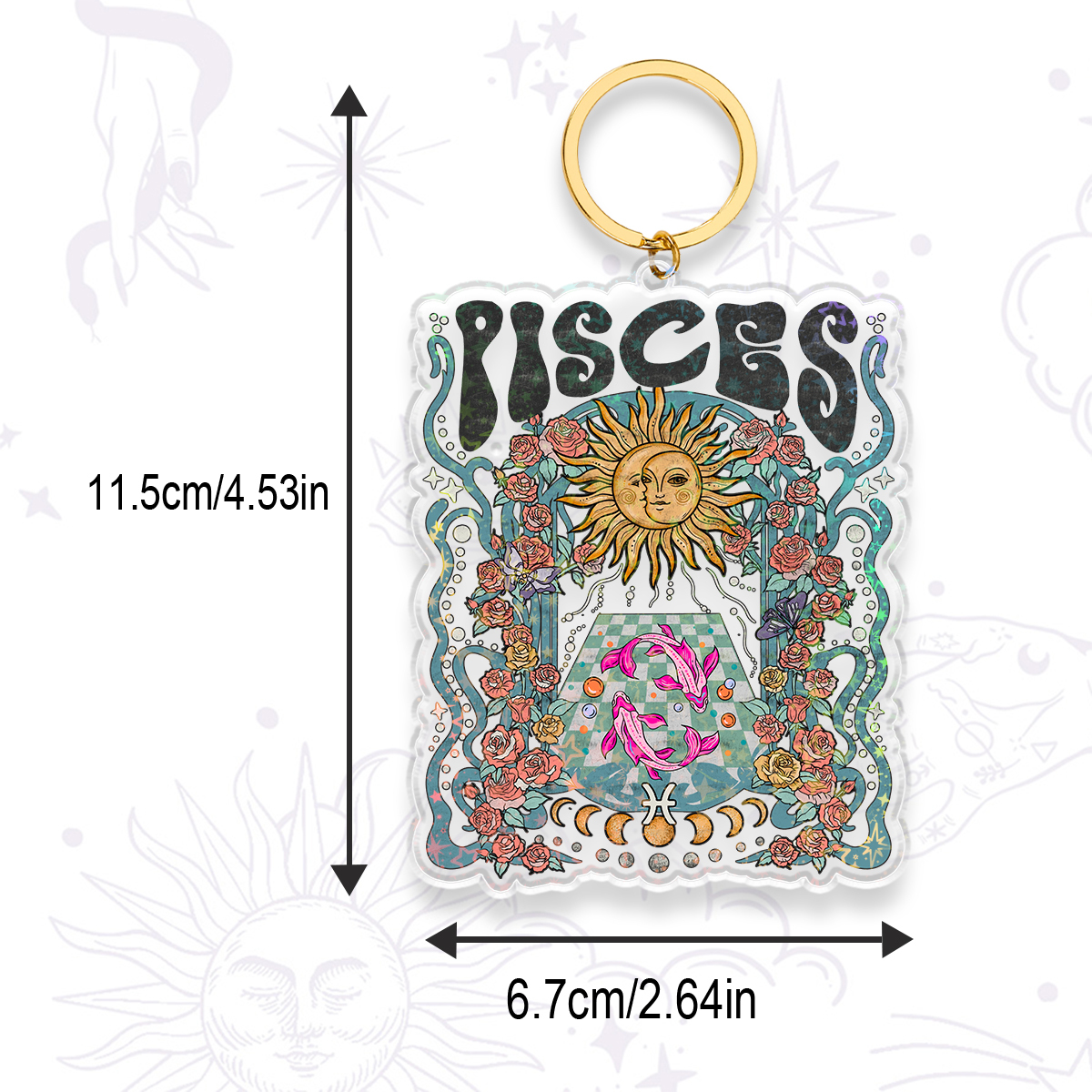 Purplehecate Pisces Spirit Zodiac Keychain