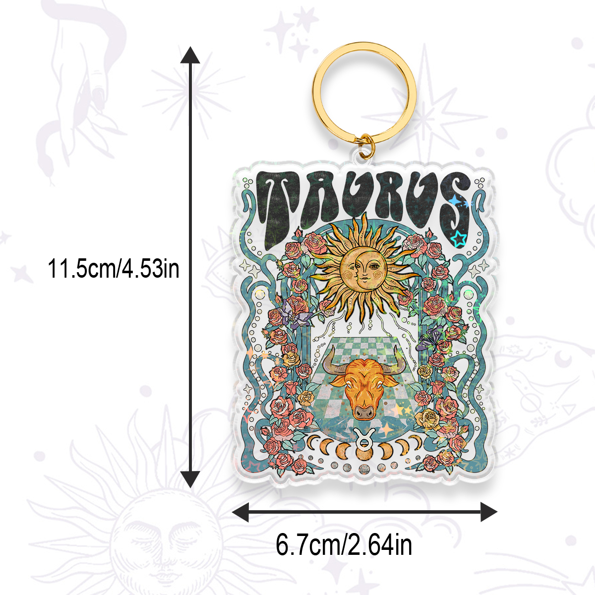 Purplehecate Taurus Spirit Zodiac Keychain