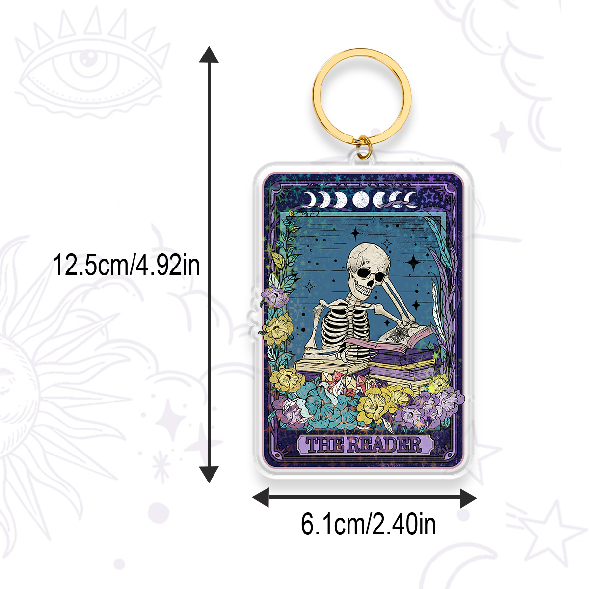 Purplehecate The Reader Tarot Card Keychain