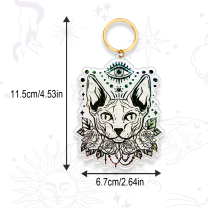Purplehecate Mystical Cat Keychain