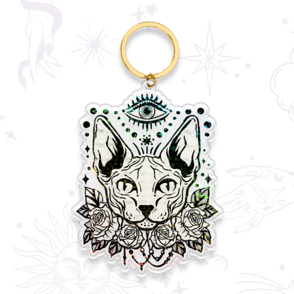 Purplehecate Mystical Cat Keychain