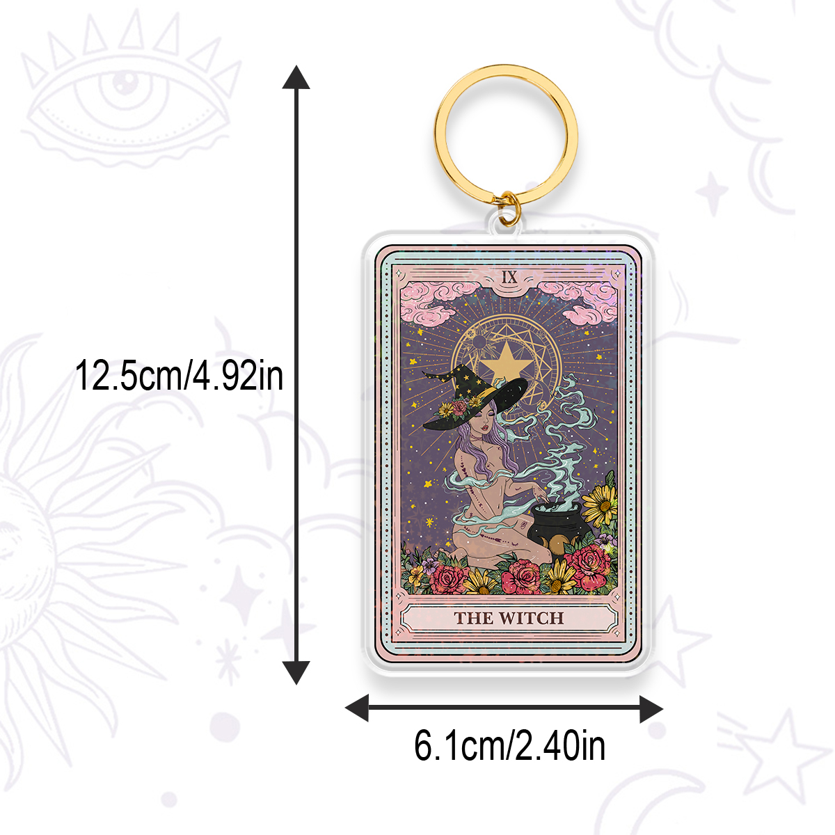 Purplehecate The Witch Tarot Keychain
