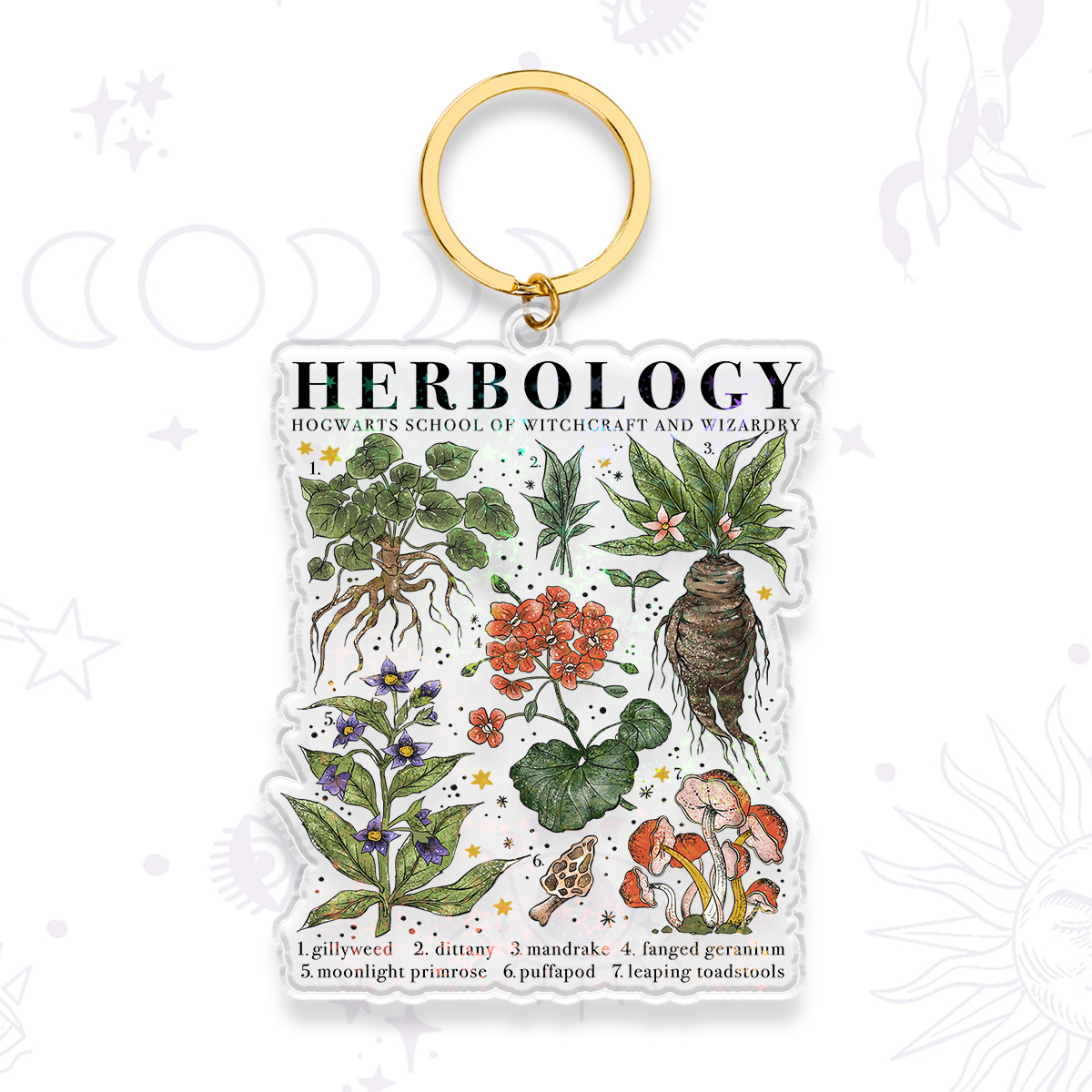 Purplehecate Herbology Plants Keychain