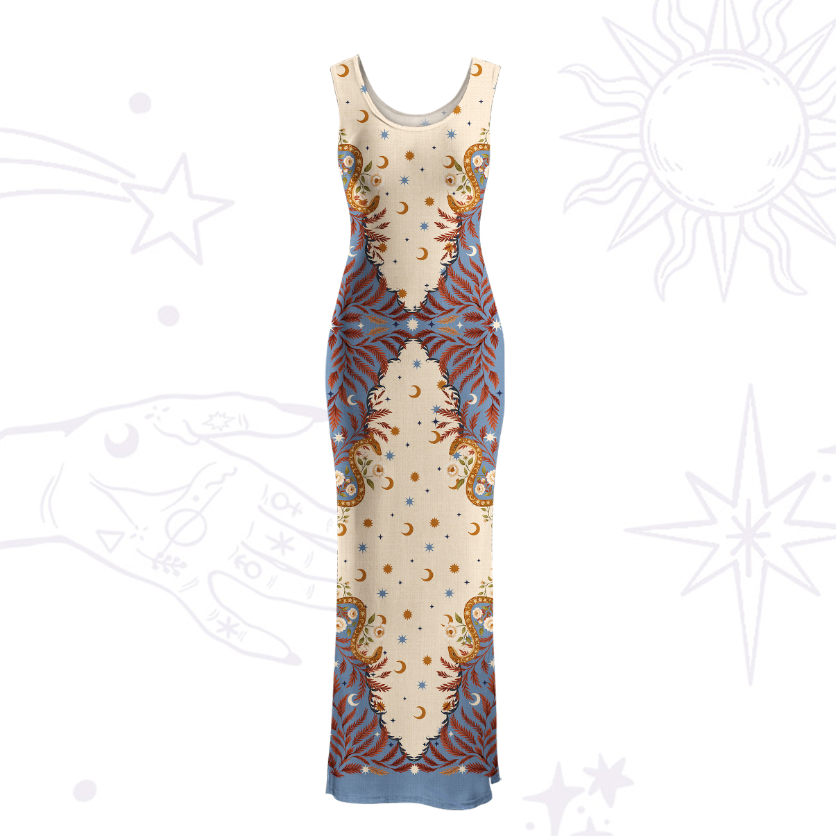 Purplehecate Celestial Ascension Maxi Tank Beachwear Dress