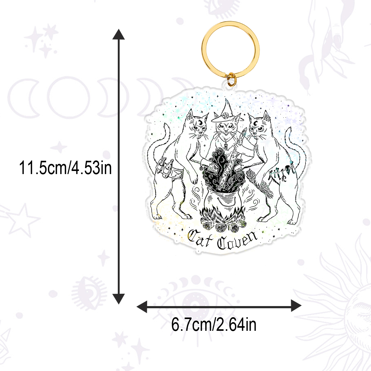 Purplehecate Cat Coven Keychain