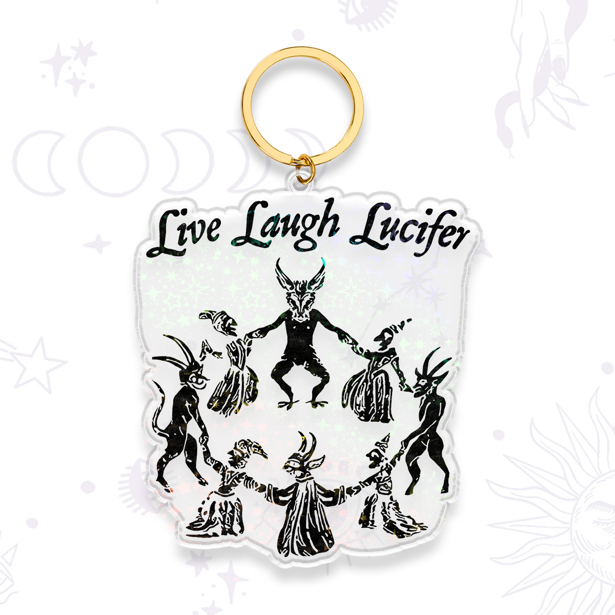 Magic Purplehecate Live Laugh Lucifer Keychain