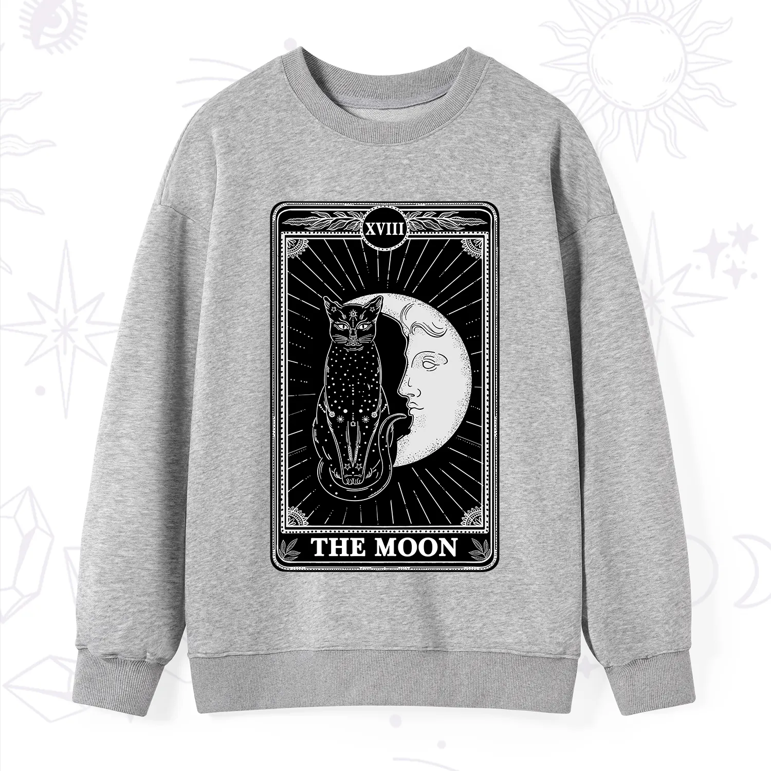 Purplehecate The Moon Tarot Card Sweatshirt