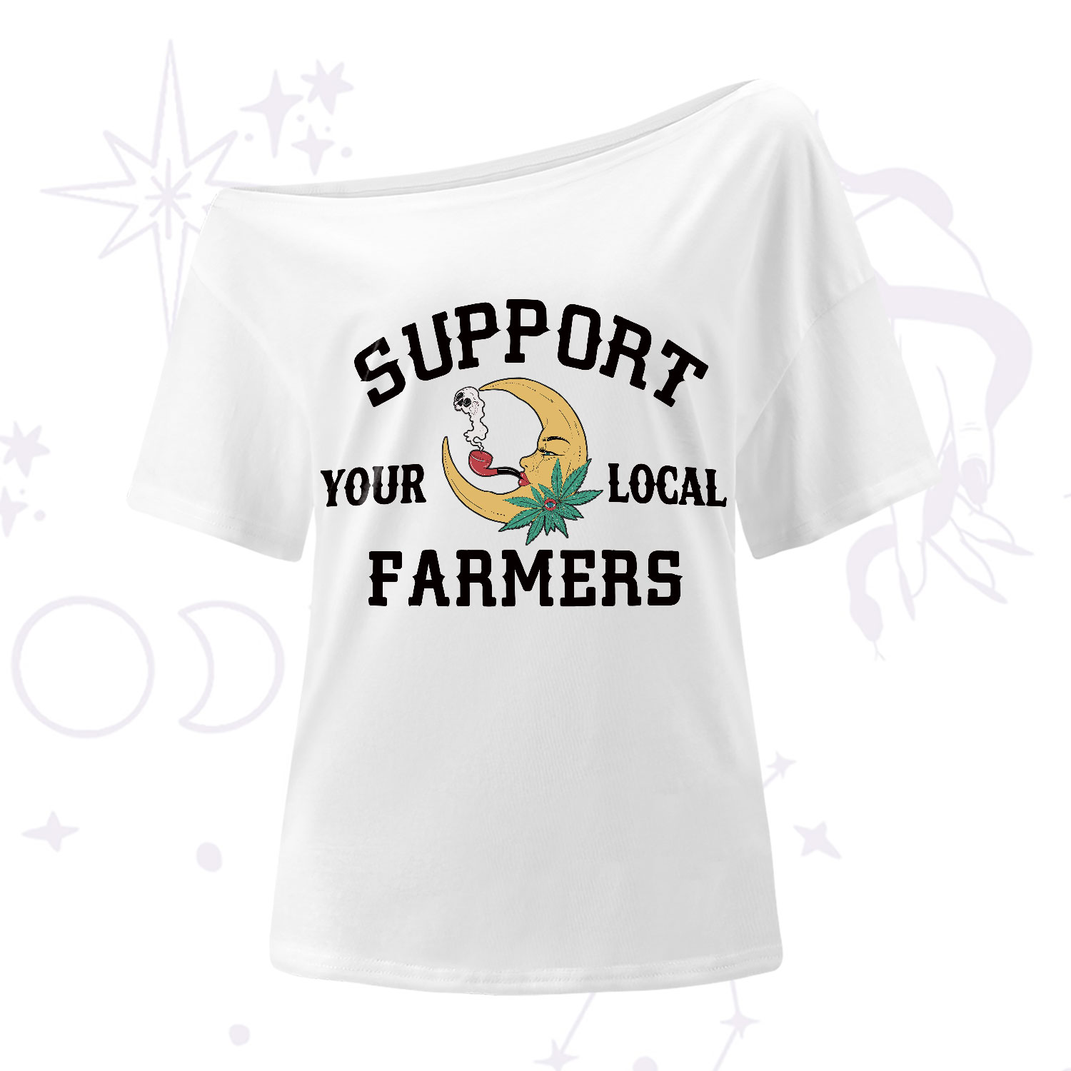 Purplehecate Support Your Local Farmer One-Shoulder T-Shirt