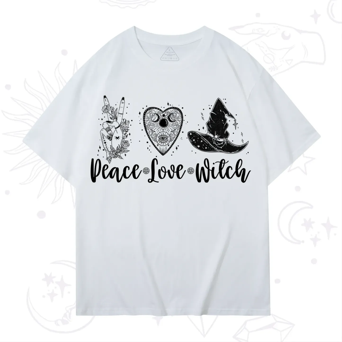 Purplehecate Peace Love Witch T-Shirt