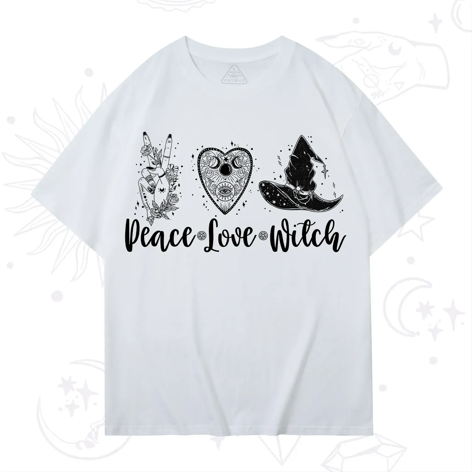 Purplehecate Peace Love Witch T-Shirt