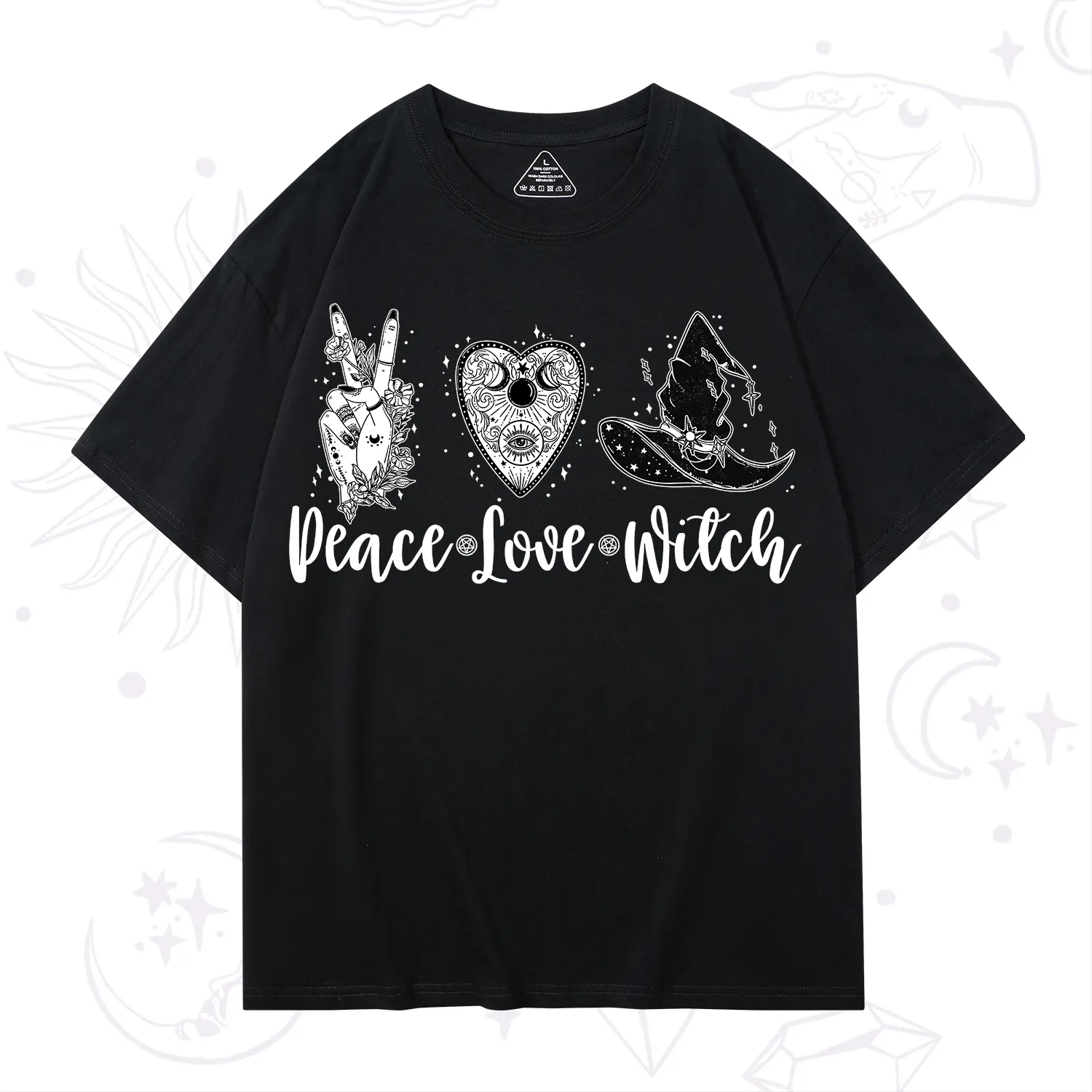 Purplehecate Peace Love Witch T-Shirt