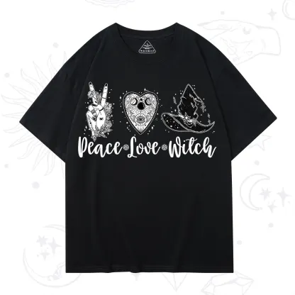 Purplehecate Peace Love Witch T-Shirt