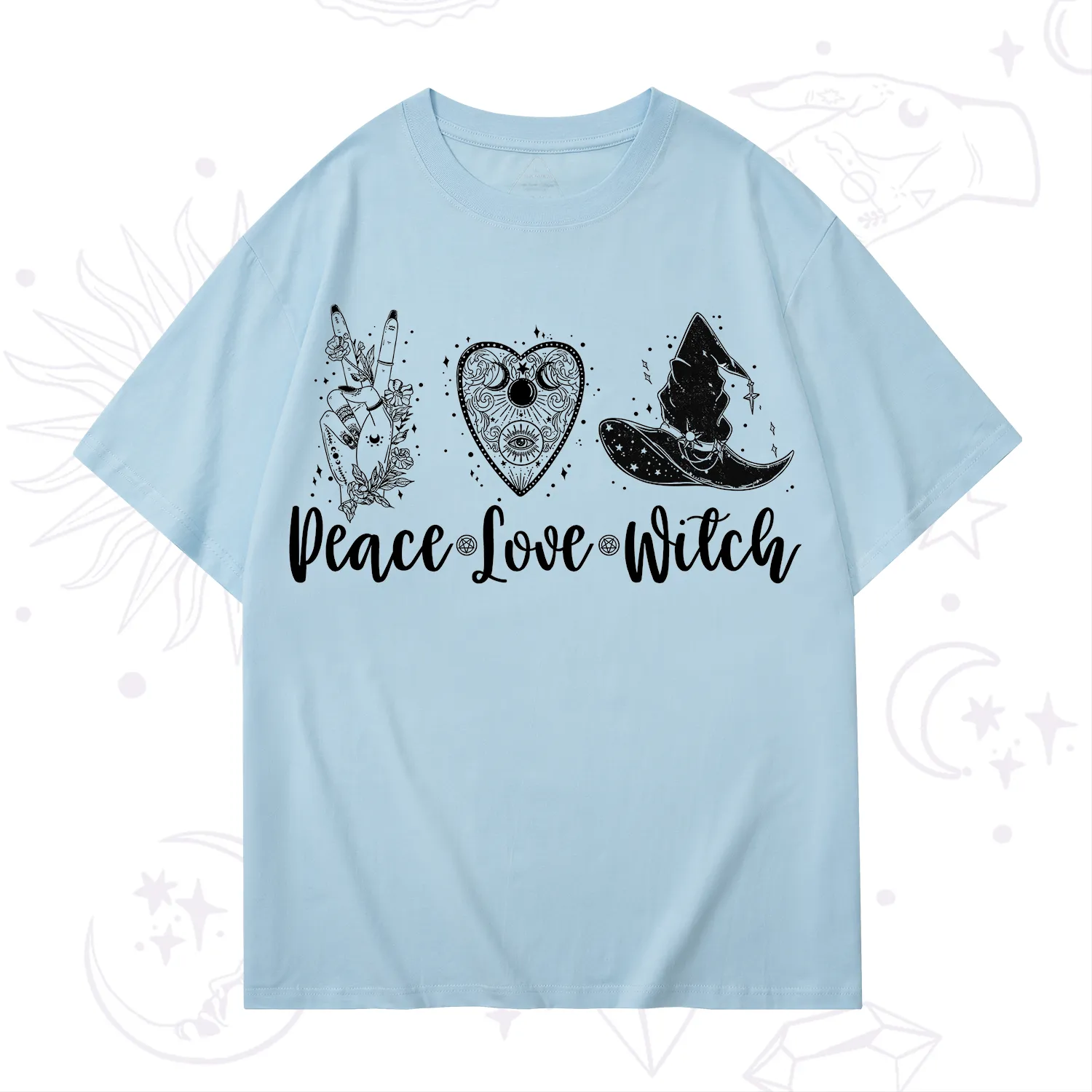 Purplehecate Peace Love Witch T-Shirt