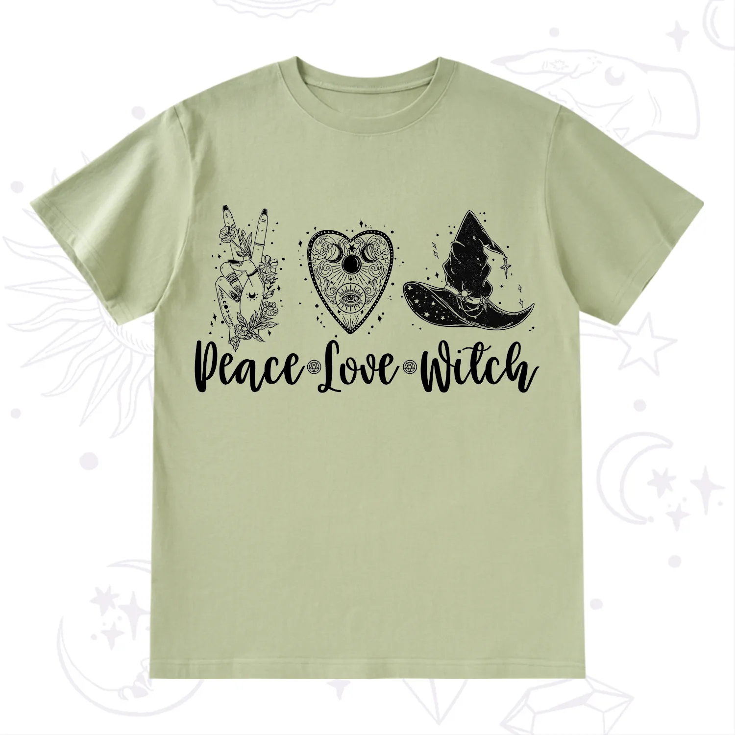 Purplehecate Peace Love Witch T-Shirt