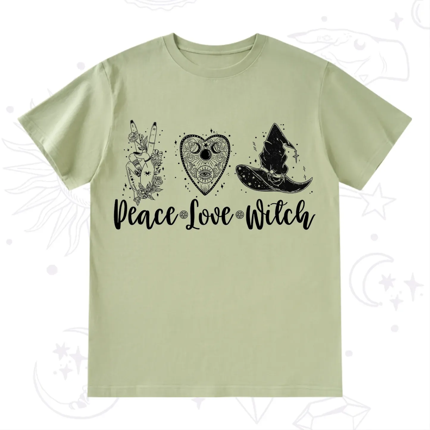 Purplehecate Peace Love Witch T-Shirt