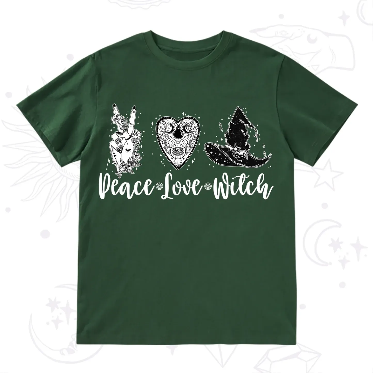 Purplehecate Peace Love Witch T-Shirt