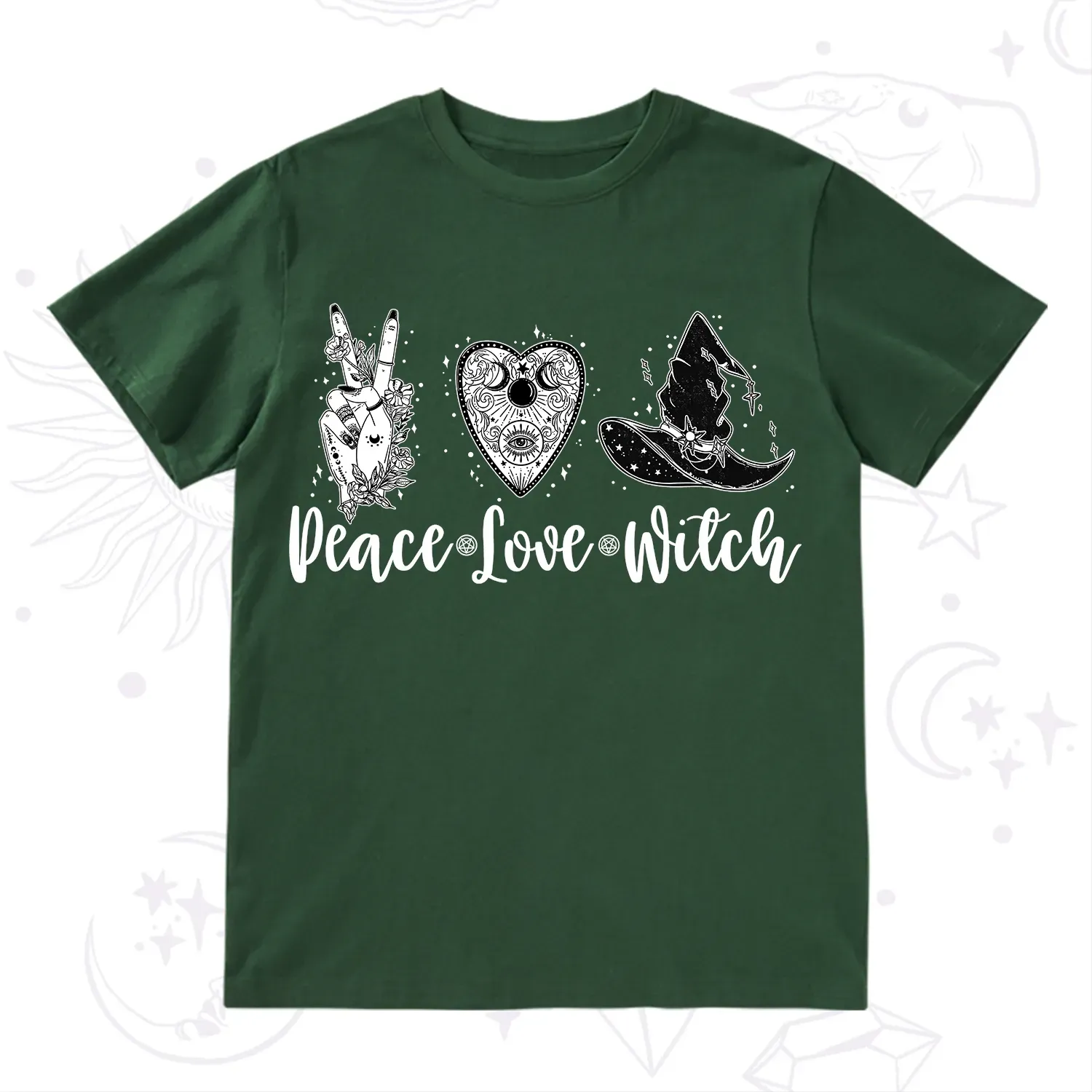 Purplehecate Peace Love Witch T-Shirt