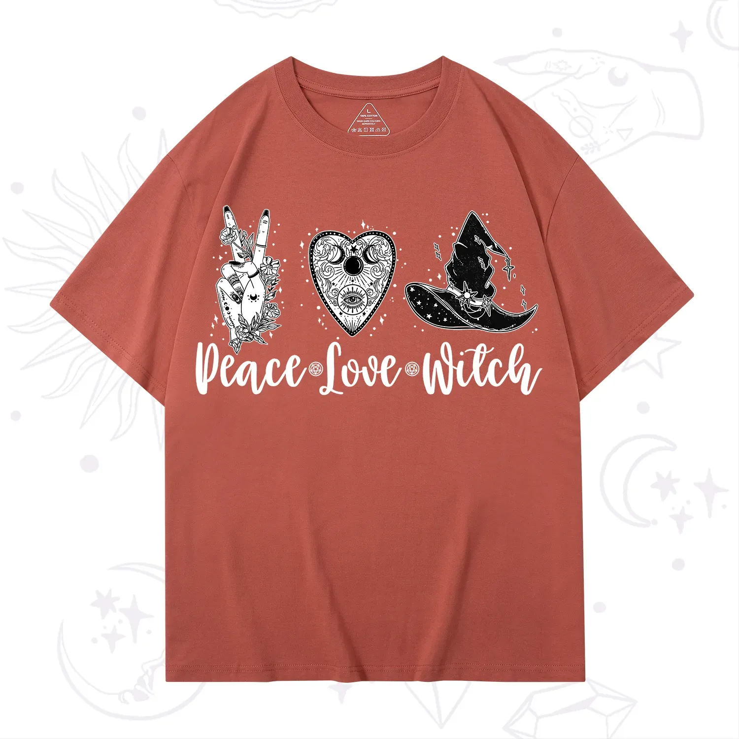 Purplehecate Peace Love Witch T-Shirt