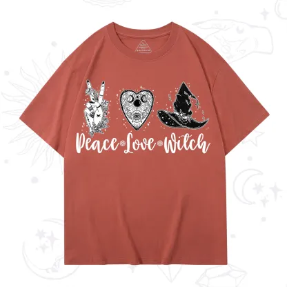 Purplehecate Peace Love Witch T-Shirt