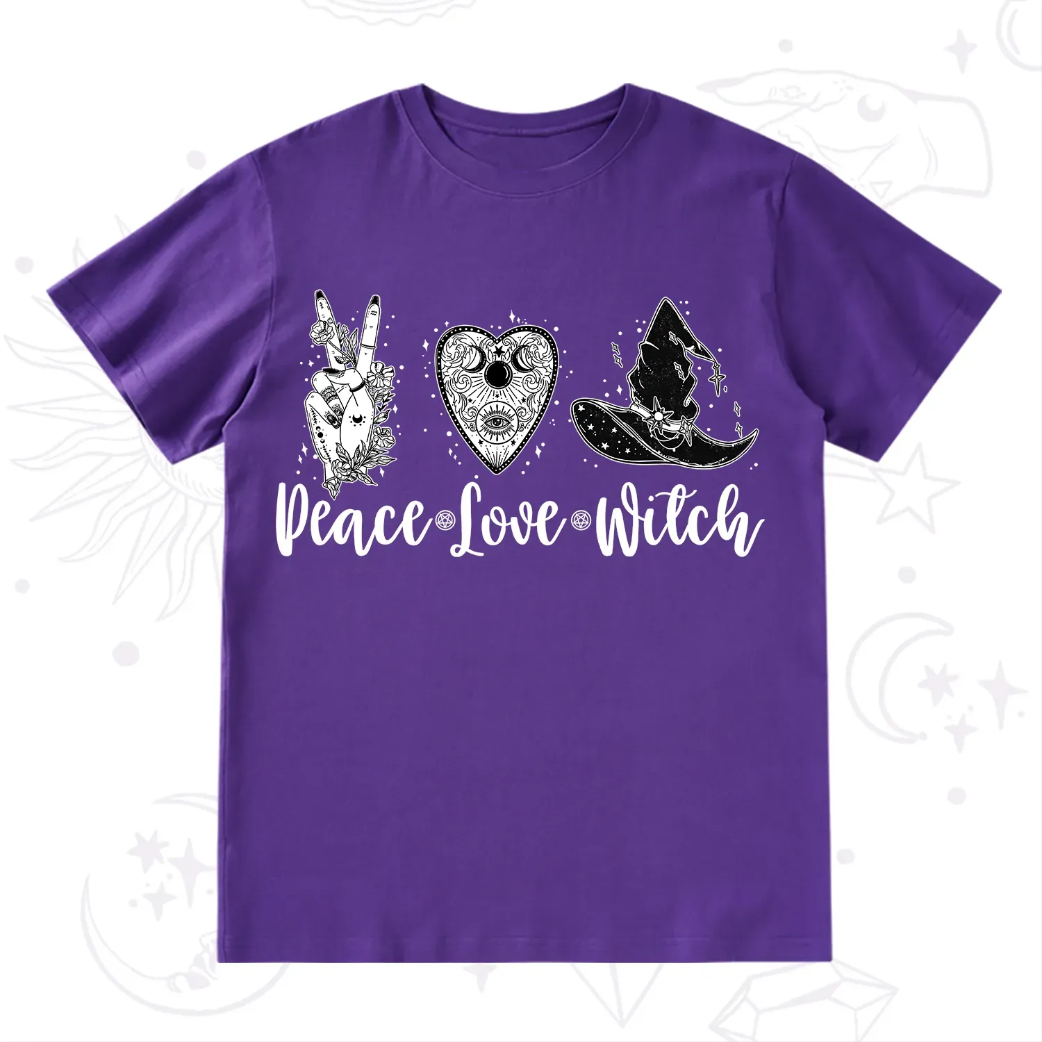 Purplehecate Peace Love Witch T-Shirt