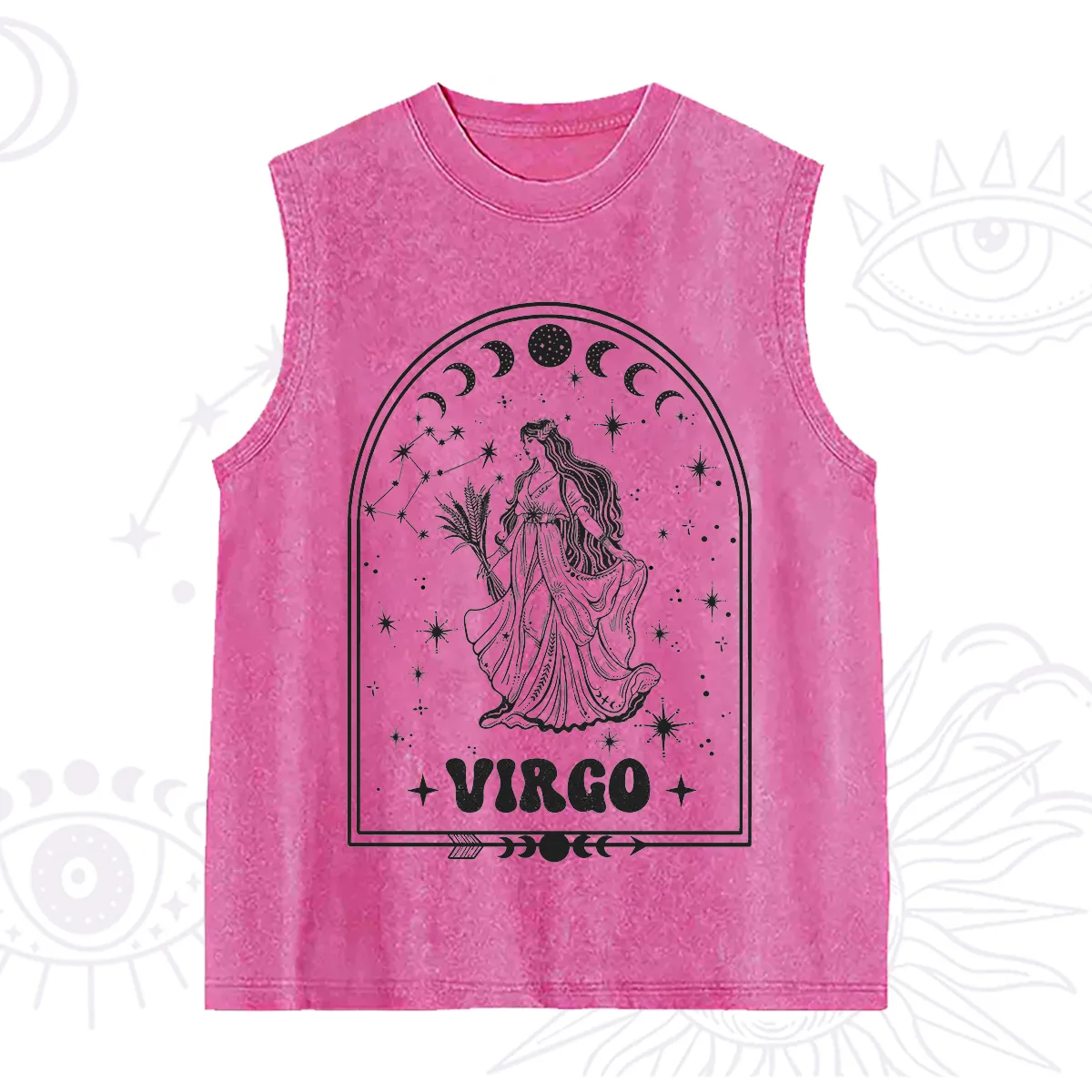 Purplehecate Zodiac Virgo Under the Stars Washed Tank