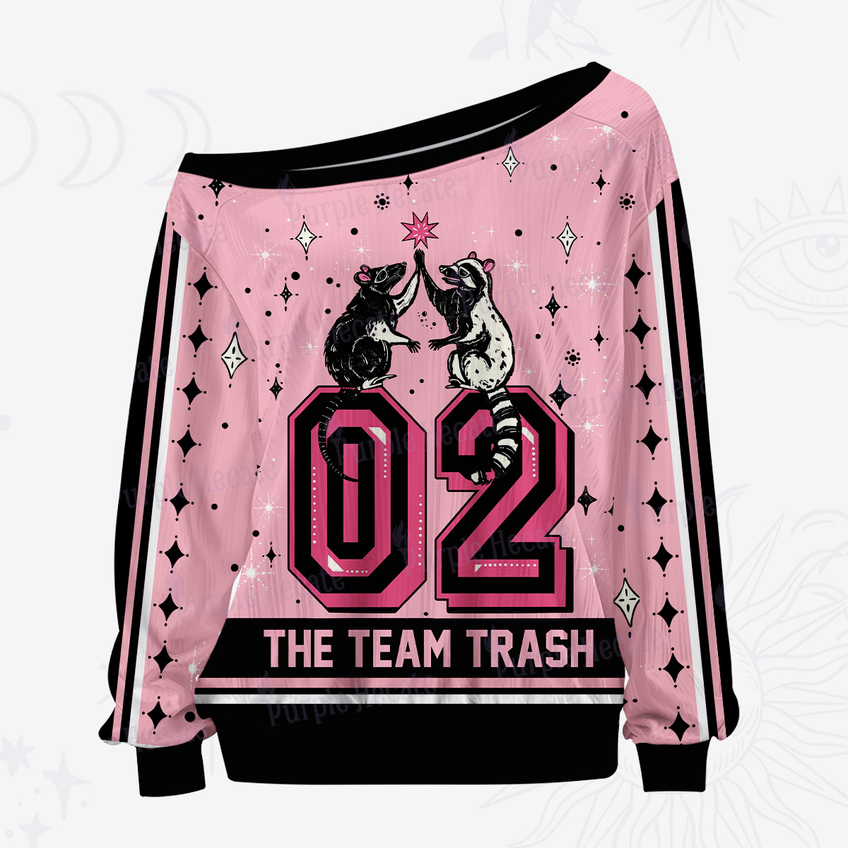 Purplehecate The Team Trash Off The Shoulder Graphic Jersey