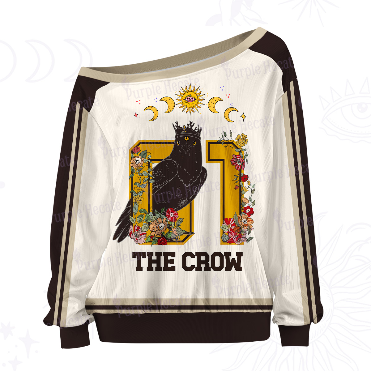 Purplehecate The Crow Off The Shoulder Graphic Jersey