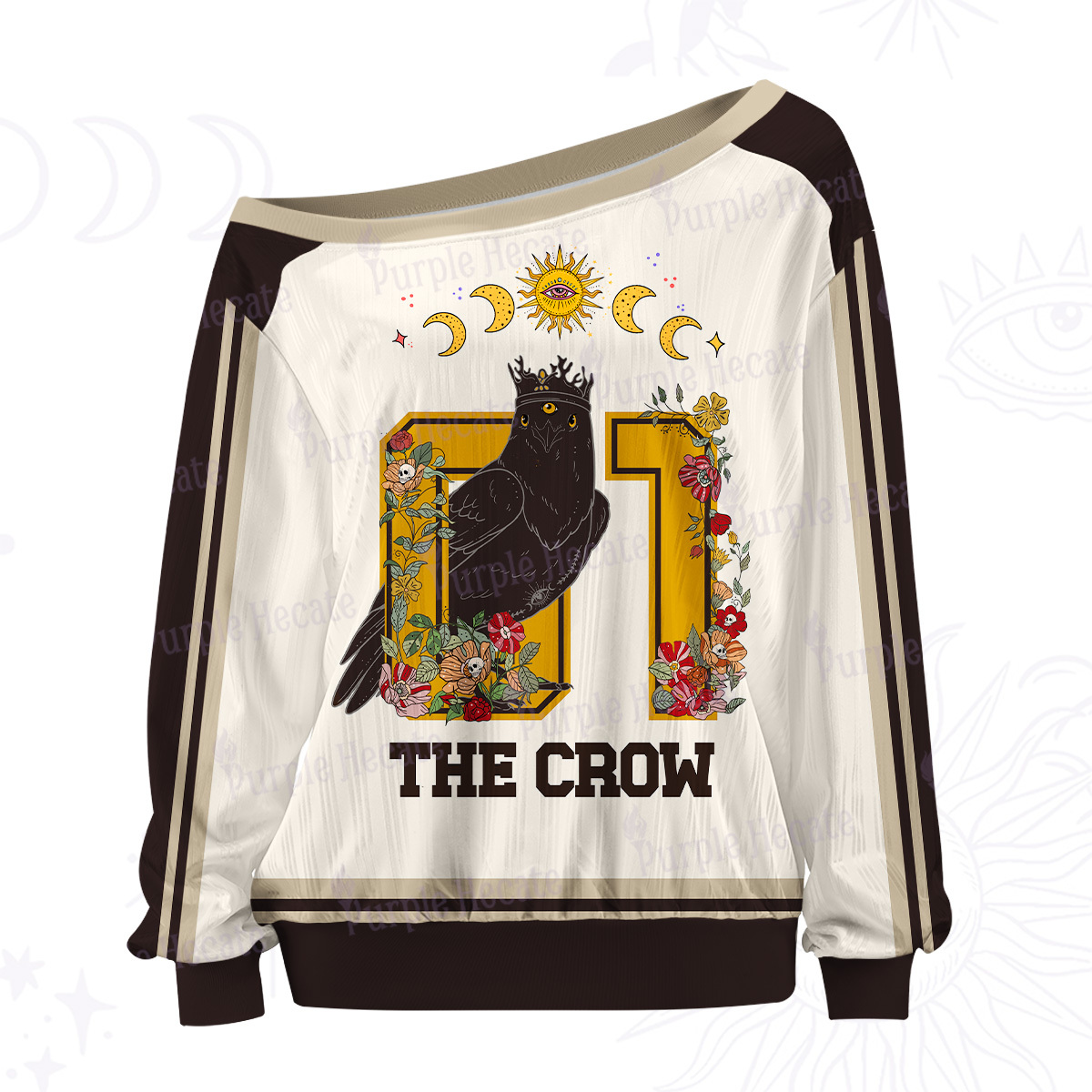Purplehecate The Crow Off The Shoulder Graphic Jersey