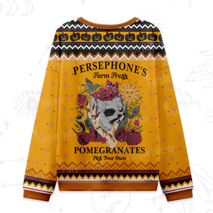 Purplehecate Persephone's Farm Fresh Pomegranates Pick Your Own Ugly Halloween Sweatshirts