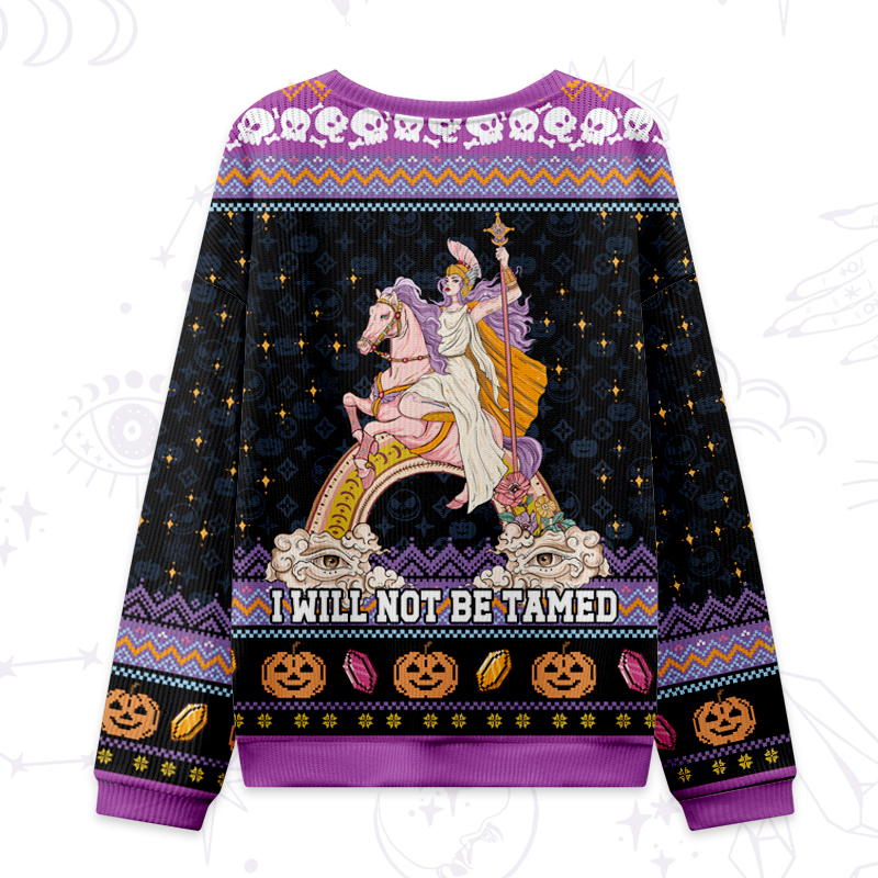 Purplehecate I Will Not Be Tamed Ugly Halloween Sweatshirts