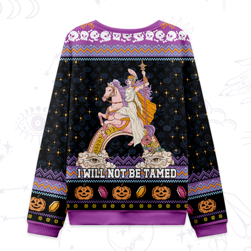 Purplehecate I Will Not Be Tamed Ugly Halloween Sweatshirts