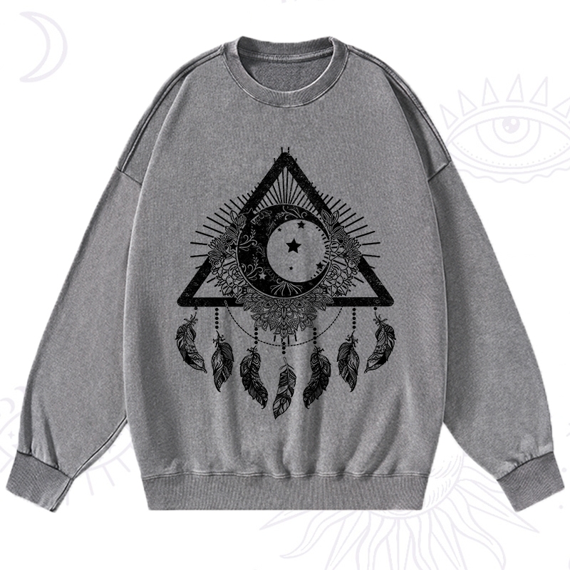 Purplehecate Starry Moon Dreamcatcher Washed Sweatshirt