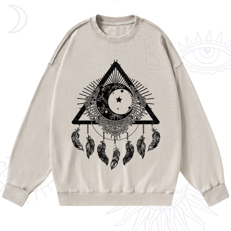Purplehecate Starry Moon Dreamcatcher Washed Sweatshirt
