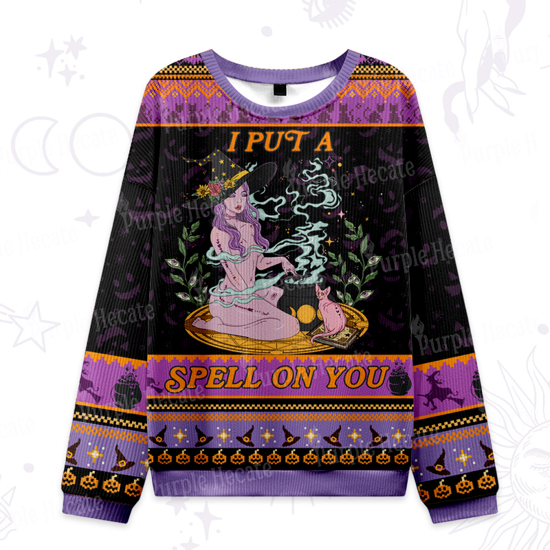Purplehecate I Put A Spell On You Ugly Halloween Sweatshirts