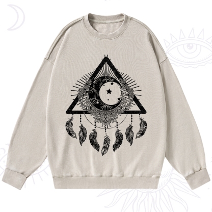 Purplehecate Starry Moon Dreamcatcher Washed Sweatshirt