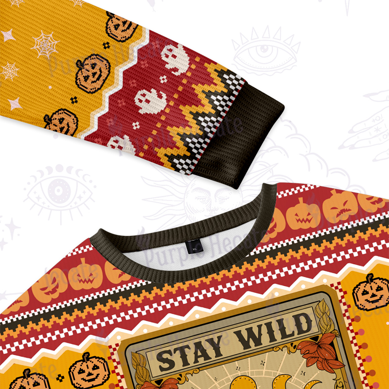 Purplehecate The Stay Wild Moon Child Ugly Halloween Sweatshirts