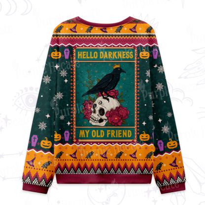 Purplehecate The Hello Darkness My Old Friend Oracle Card Ugly Halloween Sweatshirts