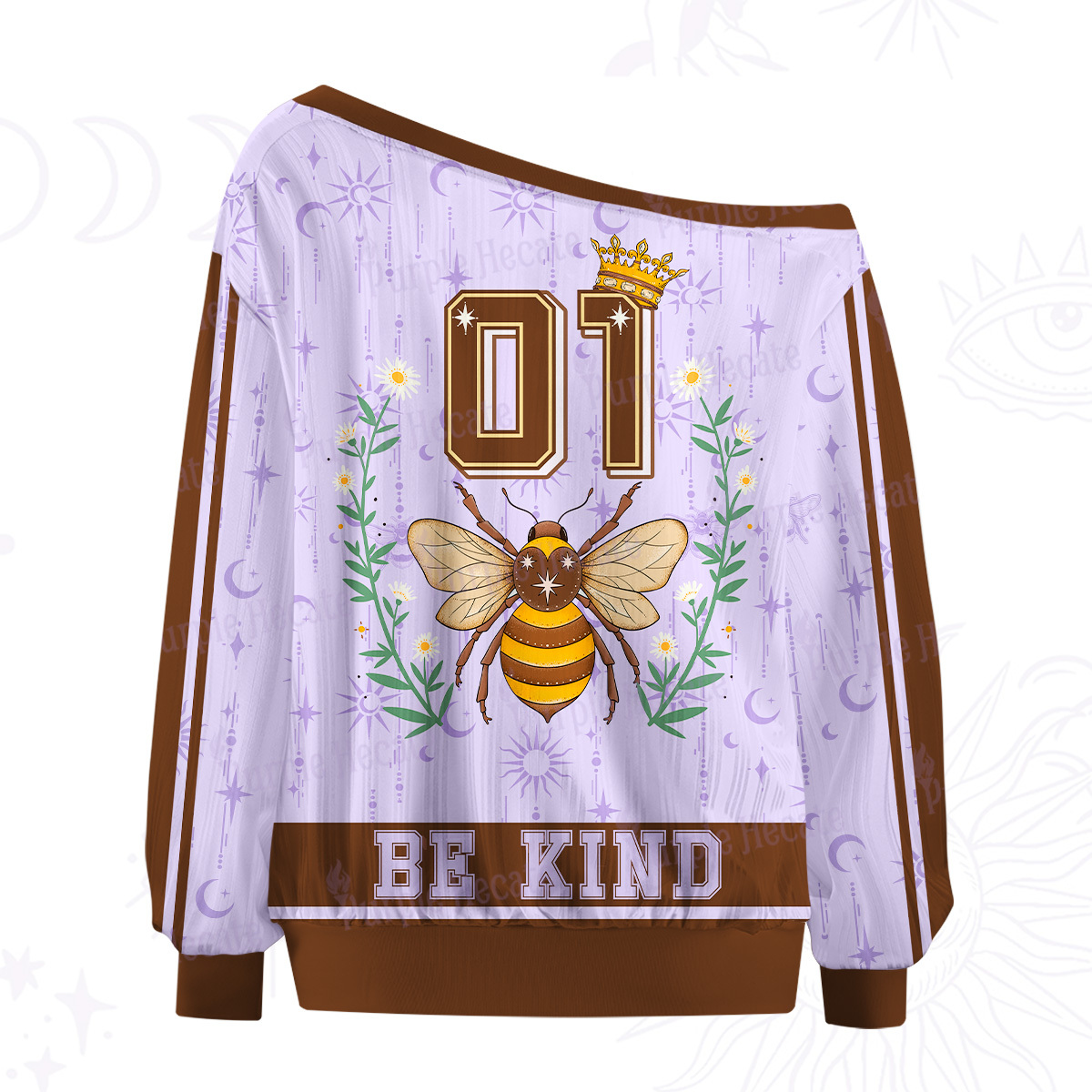 Purplehecate Bee Kingdom Be Kind Off The Shoulder Graphic Jersey