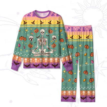 Purplehecate Funny Skeleton Halloween Pajamas