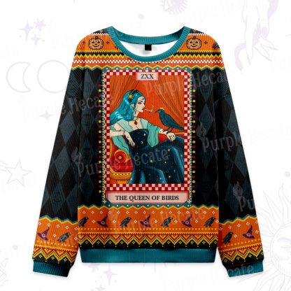 Purplehecate The Queen Of Birds Tarot Ugly Halloween Sweatshirts