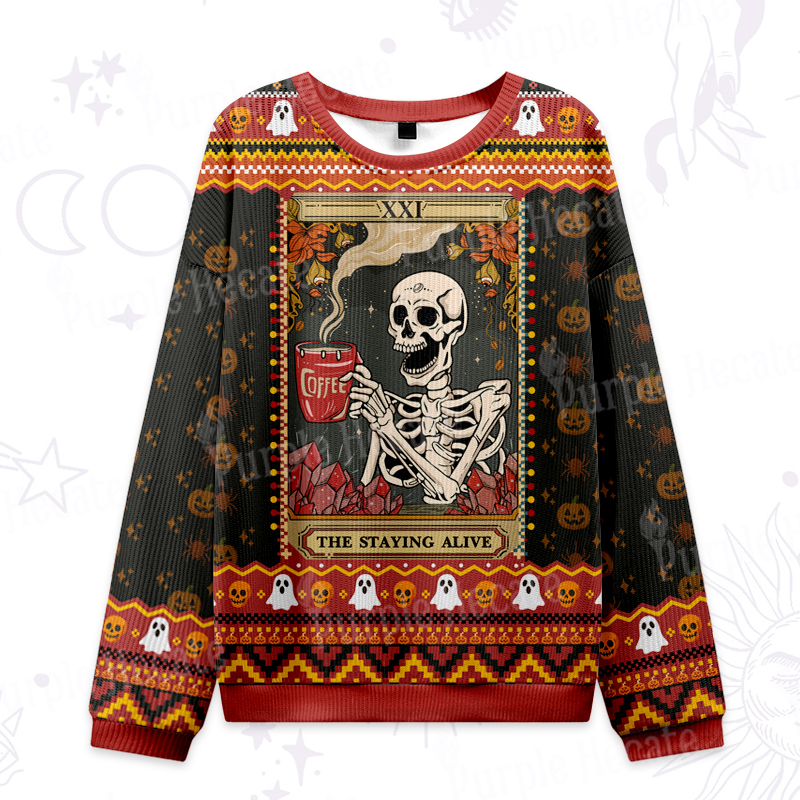 Purplehecate The Staying Alive Tarot Card Ugly Halloween Sweatshirts