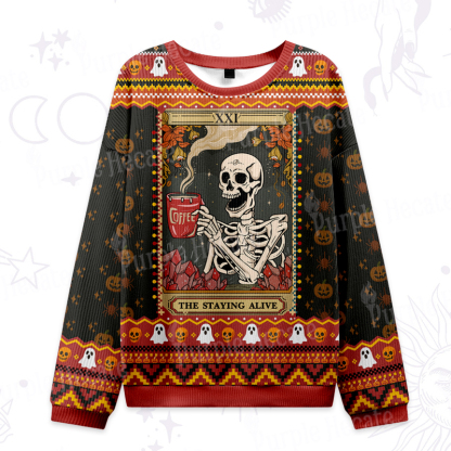 Purplehecate The Staying Alive Tarot Card Ugly Halloween Sweatshirts