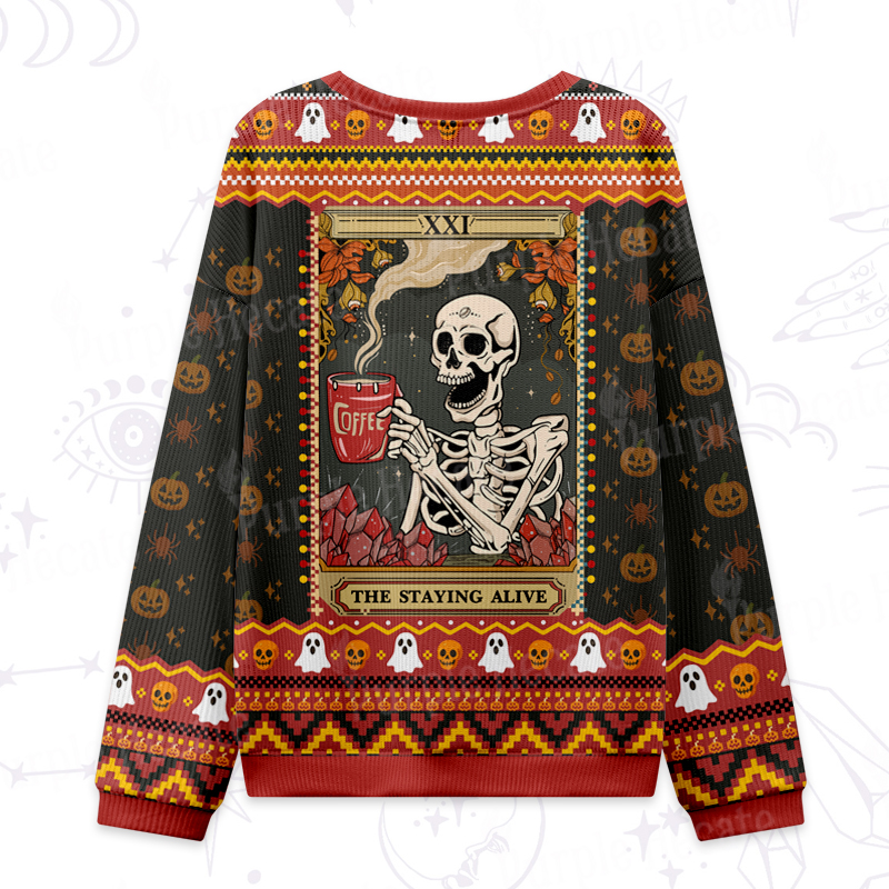 Purplehecate The Staying Alive Tarot Card Ugly Halloween Sweatshirts