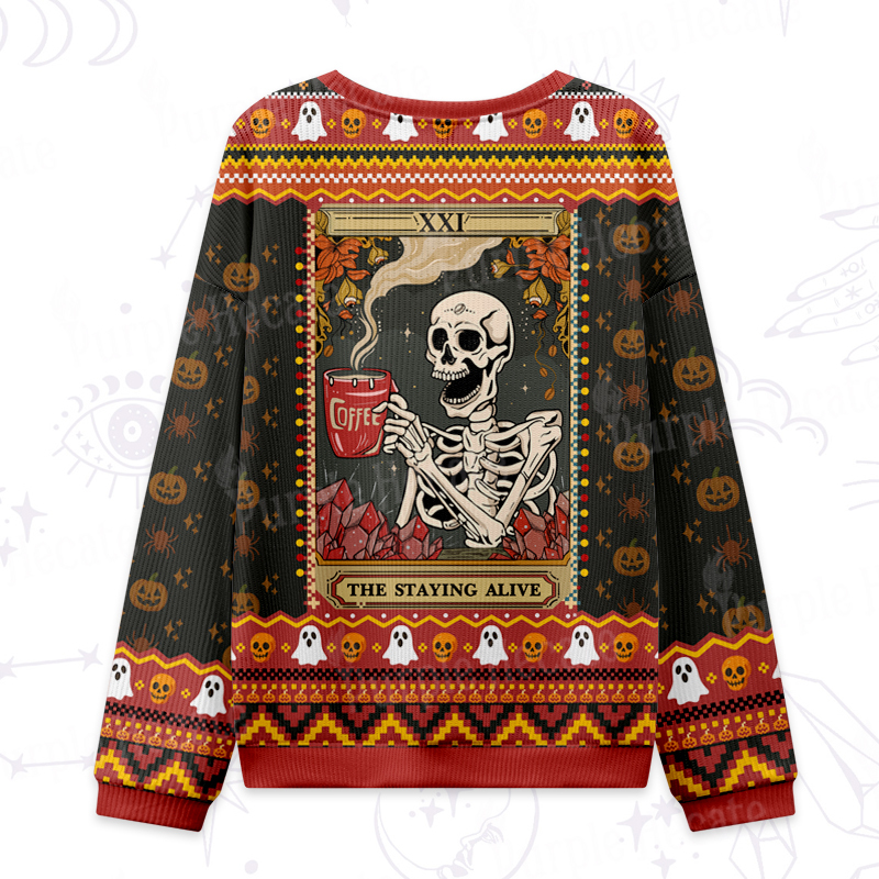 Purplehecate The Staying Alive Tarot Card Ugly Halloween Sweatshirts