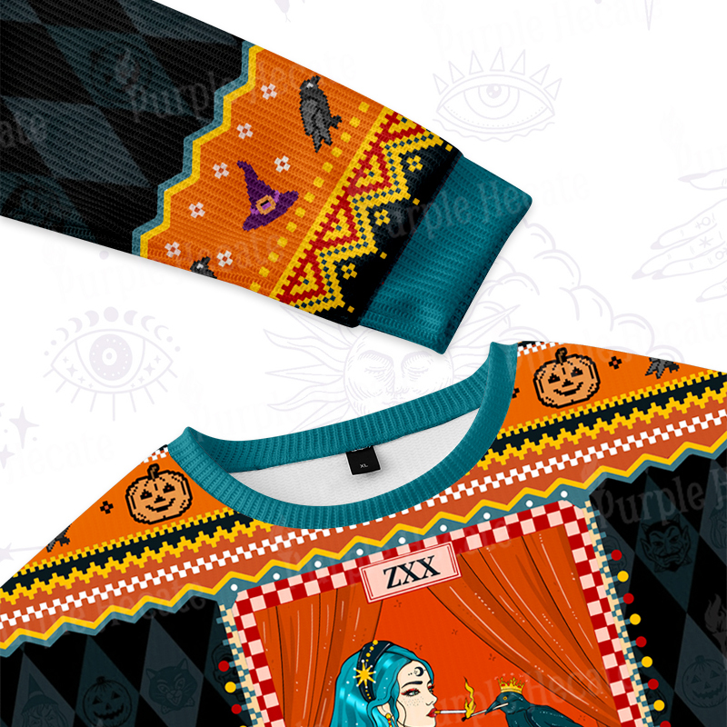 Purplehecate The Queen Of Birds Tarot Ugly Halloween Sweatshirts