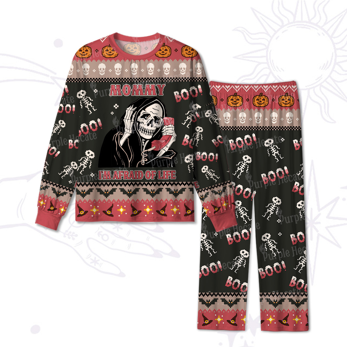 Purplehecate The Mommy I'm Afraid Of Life Oracle Card Halloween Pajamas