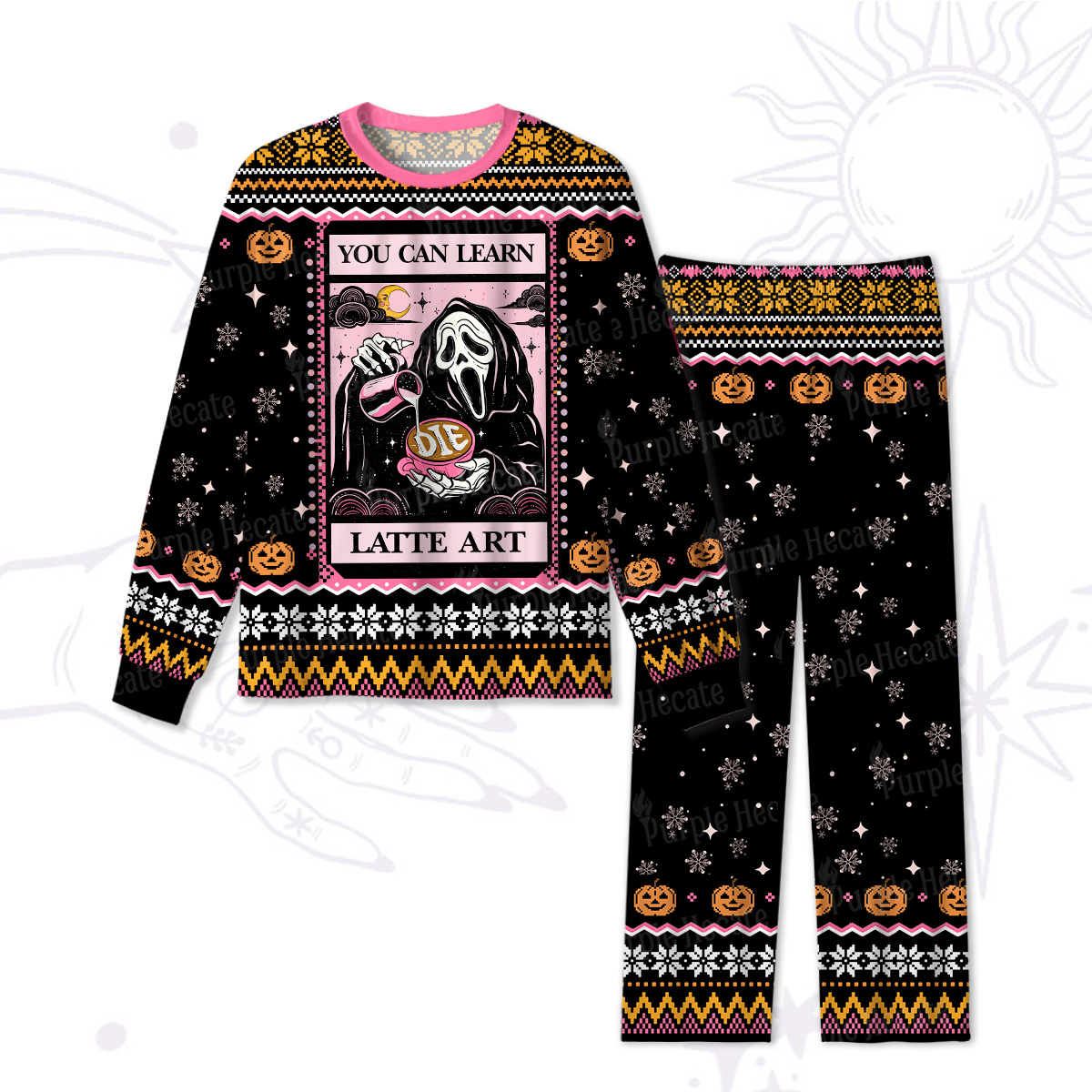 Purplehecate The You Can Learn Latte Art Halloween Pajamas