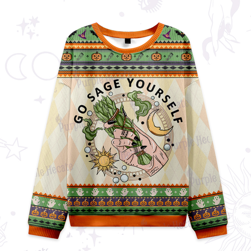 Purplehecate Go Sage Yourself Ugly Halloween Sweatshirts