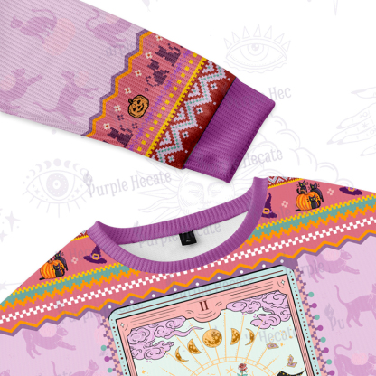 Purplehecate The Cat Witch Mom Tarot Ugly Halloween Sweatshirts