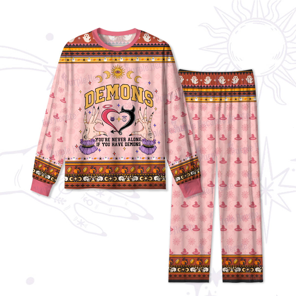 Purplehecate You're Never Alone If You Have Demons Halloween Pajamas